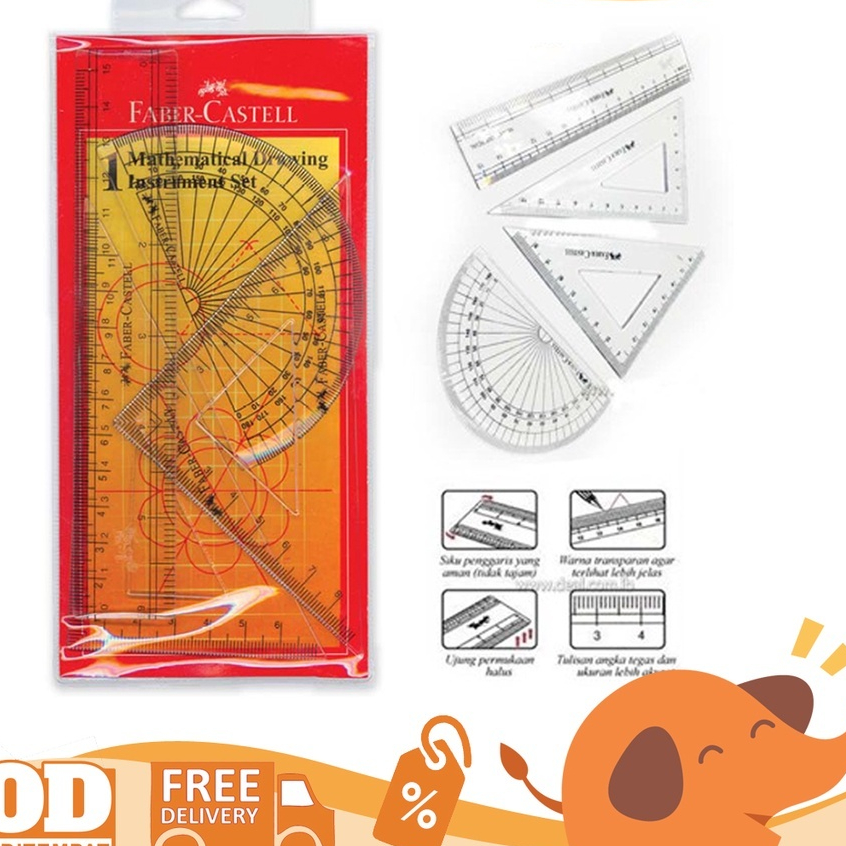 

Faber Castell Penggaris Mathematical Drawing Instrument Set