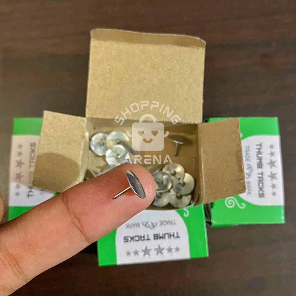 Pines Paku Payung 1 Box Thumb Tacks Thumbtacks Besi Steel Kuat Pack Pak Kotak Alat Peralatan Perleng