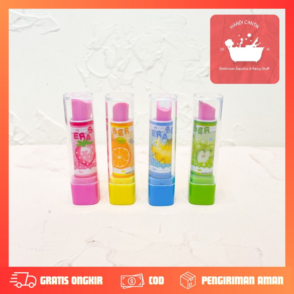 

Penghapus Model Lipstik Karakter Buah ER-1218 Random Penghapus Pensil Eraser Buah Warna Warni Lucu