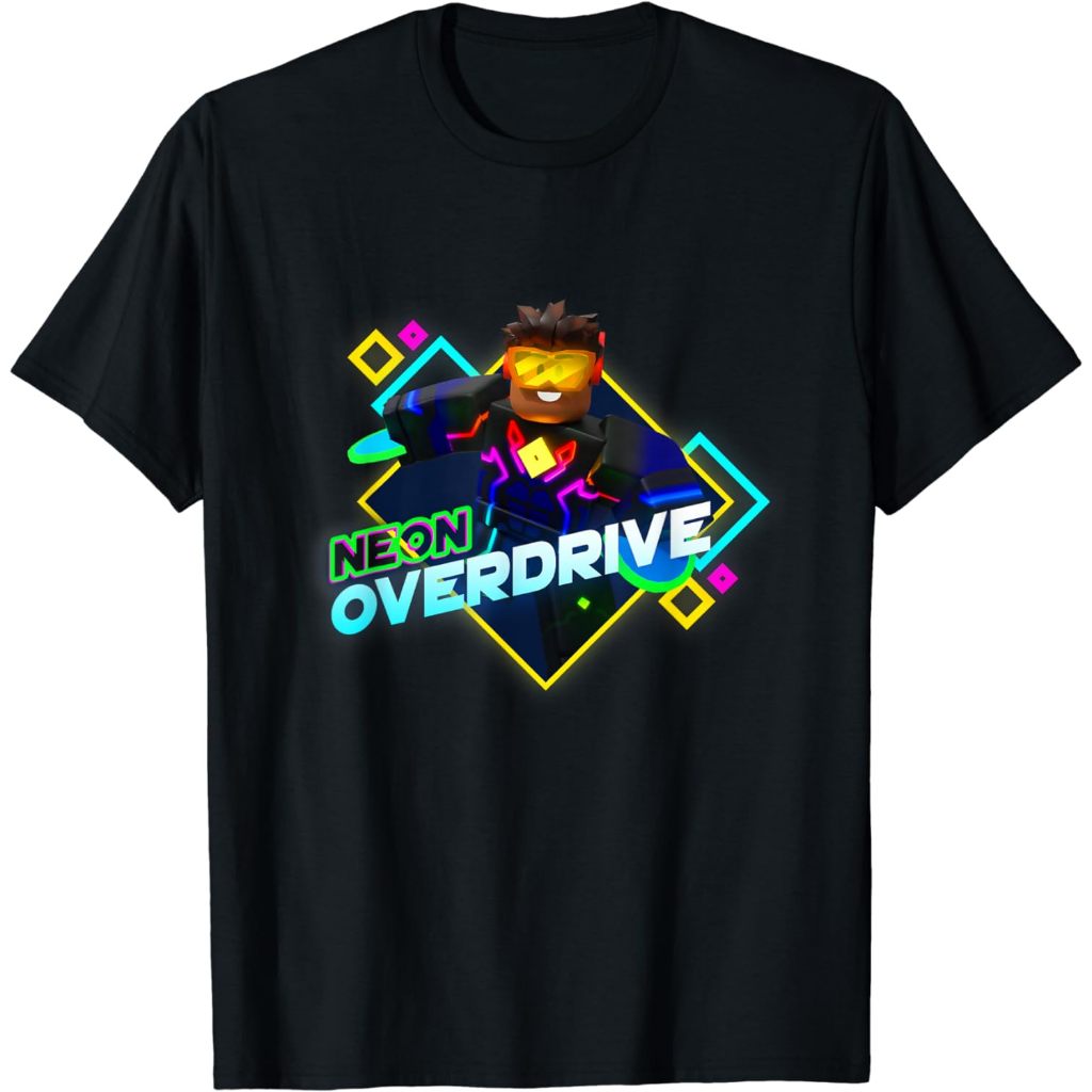 Baju Kaos Dewasa Roblox Black Neon Overdrive Classic Fit Pakaian Fashion Atasan Distro Remaja Laki W