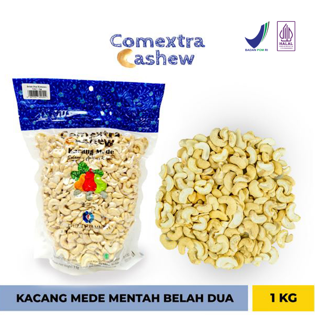 

Kacang Mede Comextra Mentah Belah Dua 1 Kg - Cashew Mete Mente - BELAH DUA