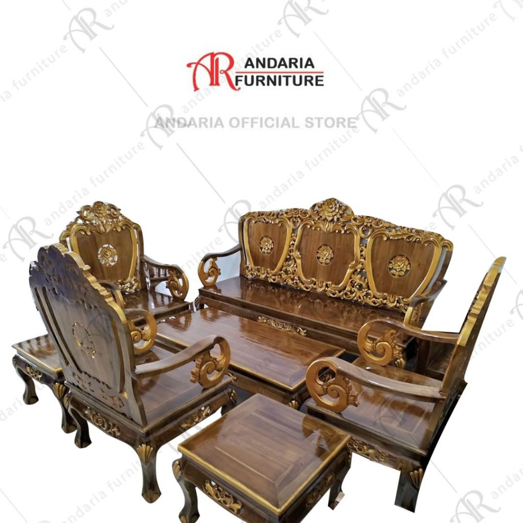 Kursi Jati  | Kursi Jati Ukiran | Kursi Ruang Tamu | Kursi Jati Naga 3111 + 3 Meja
