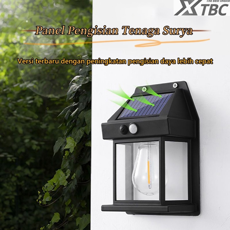 XTBC Lampu Dinding Sensor Tenaga Surya Outdoor Waterproof, Lampu Taman Halaman Pintar dengan Sensor 