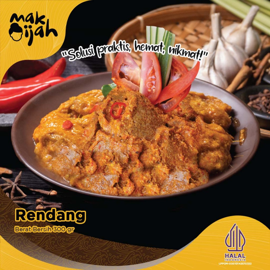 

RENDANG PADANG DAGING SAPI PREMIUM SIAP MAKAN MAKIJAH STERIL RETORT PRAKTIS HEMAT NIKMAT HALAL TANPA PENGAWET