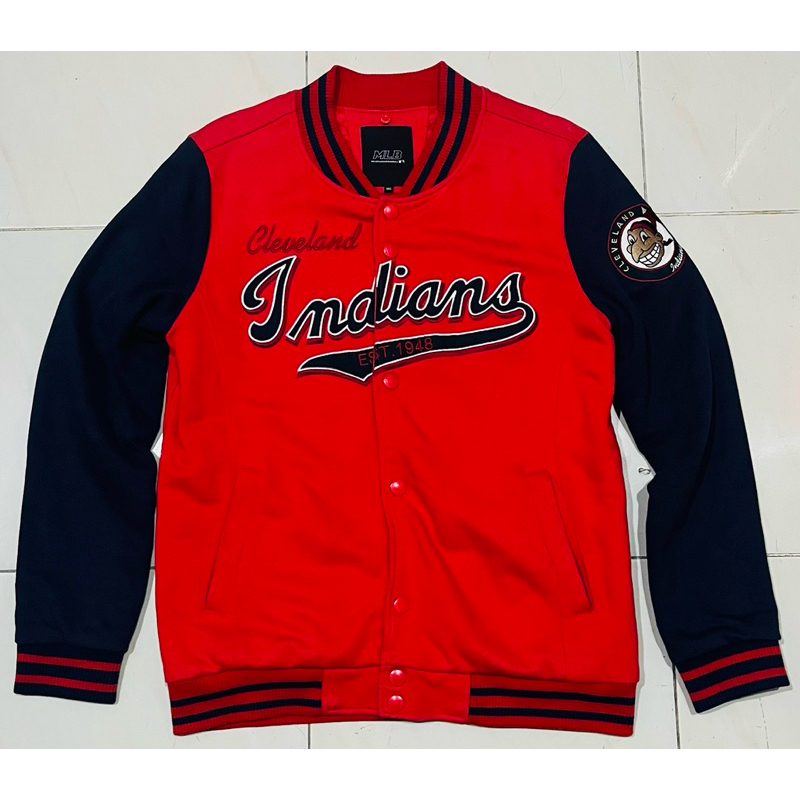 Varsity Jacket MLB Indians Cleveland with Hoodie (RARE)