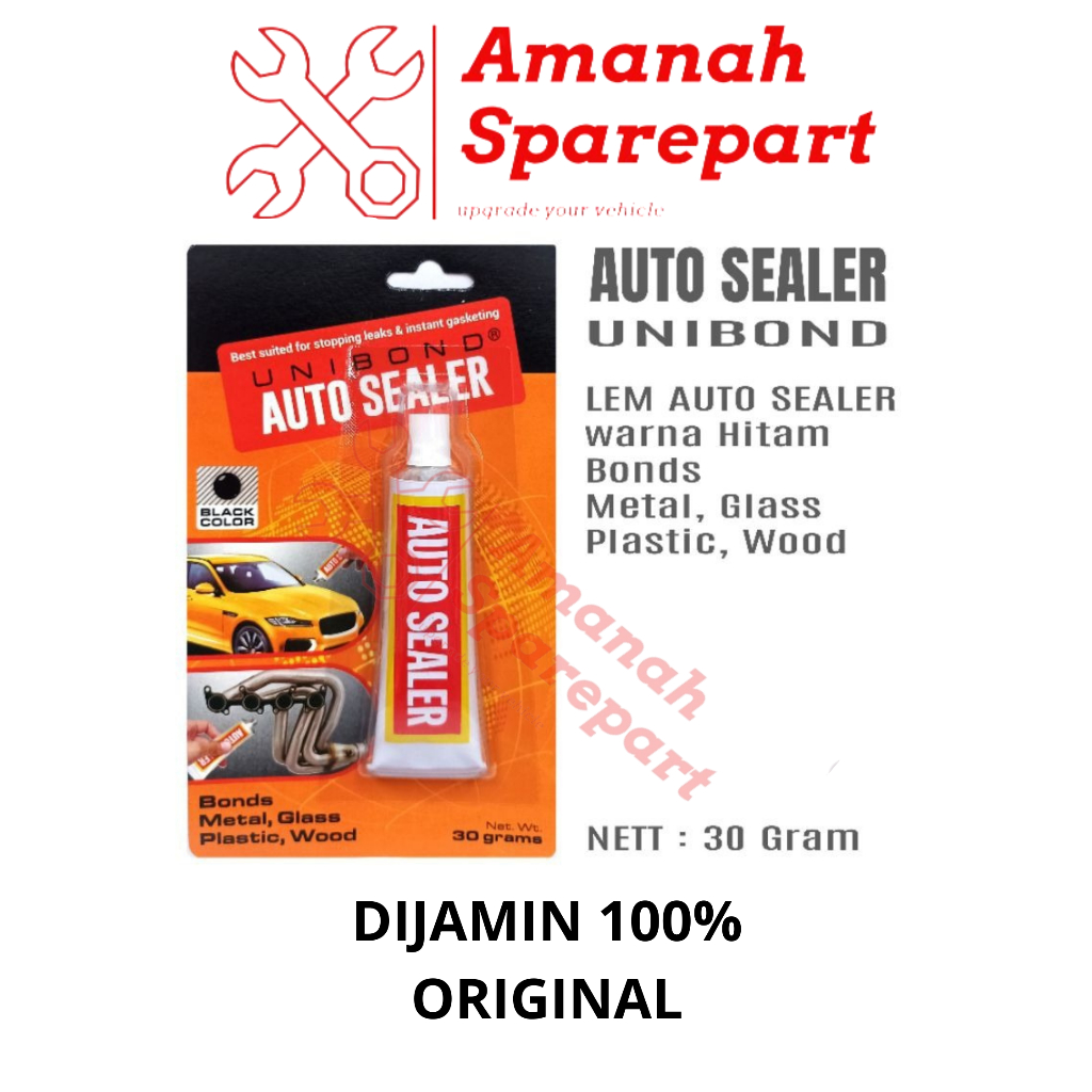 Lem Sealer / Auto Sealer / Perekat lem packing Unibond Hitam Karet 30gr