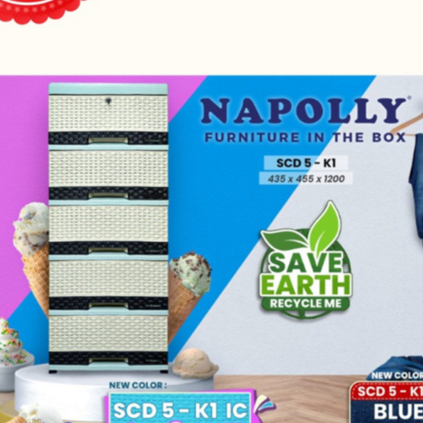 [PROMO] LEMARI PLASTIK LACI NAPOLLY/ LACI NAPOLLY JUMBO 5 SUSUN