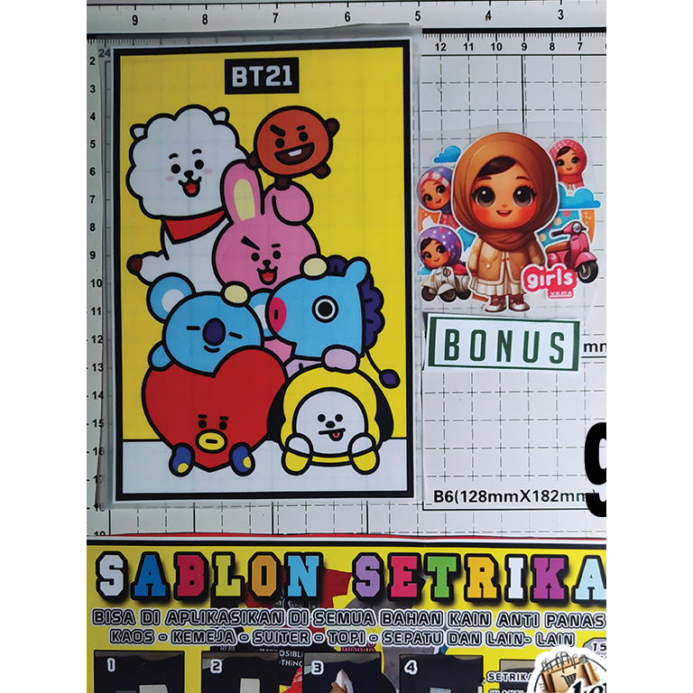 

SABLON SETRIKA , BT21 - CUCI GUDANG MURAH MERIAH