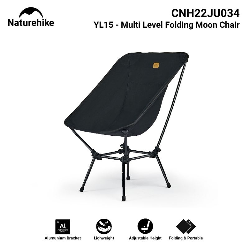 KURSI LIPAT NATUREHIKE CNH22JU034 TIPE 42 YL15 MULTI LEVEL HEIGHT PORTABLE FOLDING MOON CHAIR OUTDOO