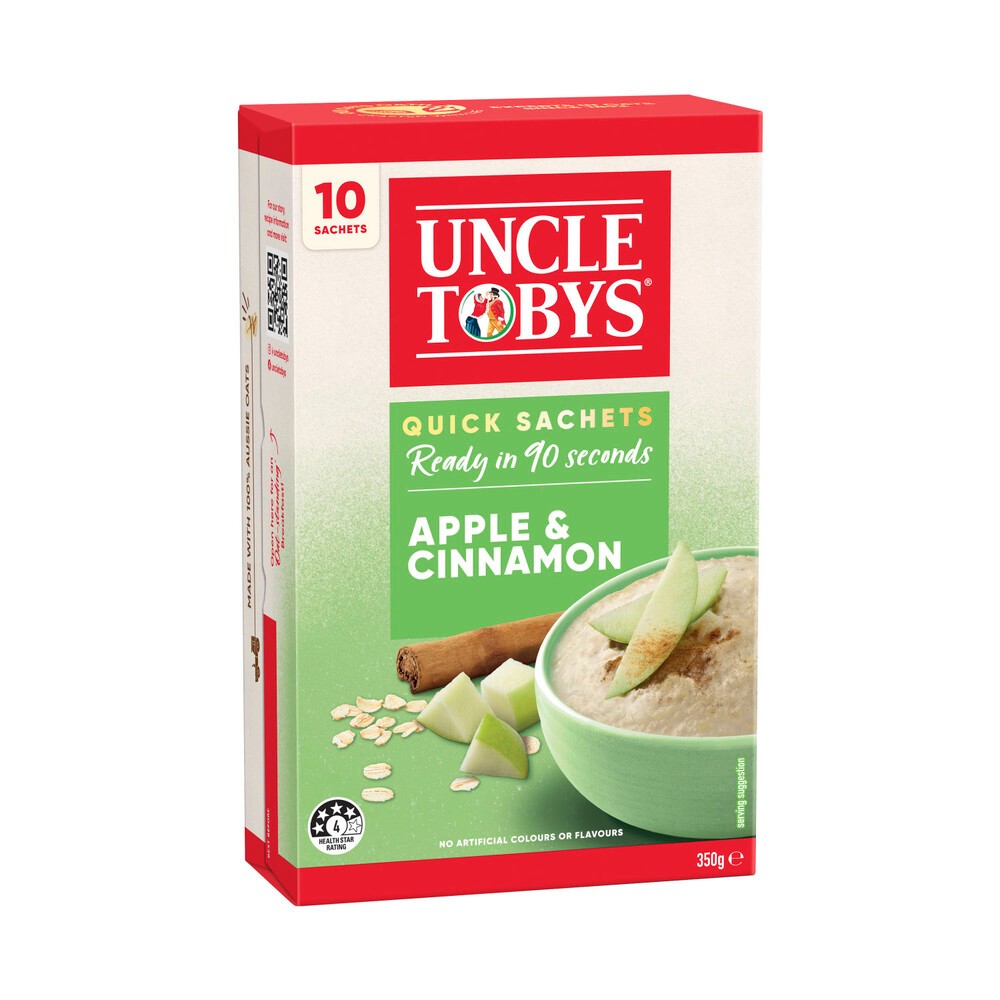 

Uncle Tobys Oats Quick Sachets Apple Cinnamon | 350g Australia