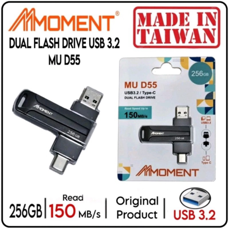 USB 3.2 FLASH DRIVE 256GB MU D55 Moment Dual Flash Drive