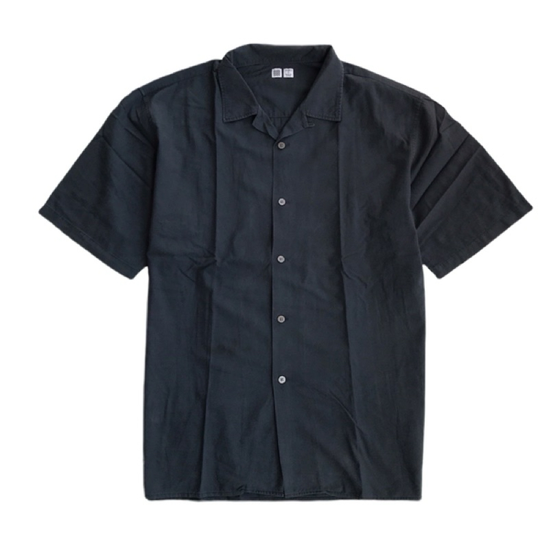 kemeja open collar uniqlo