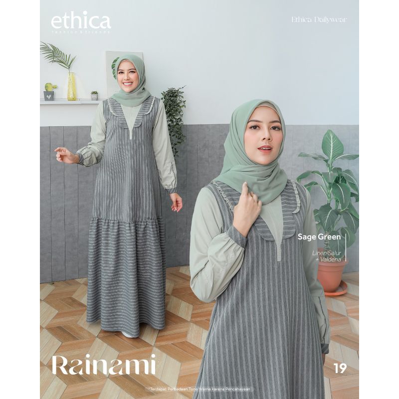 GAMIS ETHICA RAINAMI 19 SAGE GREEN, DARK BLUE, MAUVE, LIGHT BROWN / GAMIS REMAJA TERBARU / GAMIS ETH
