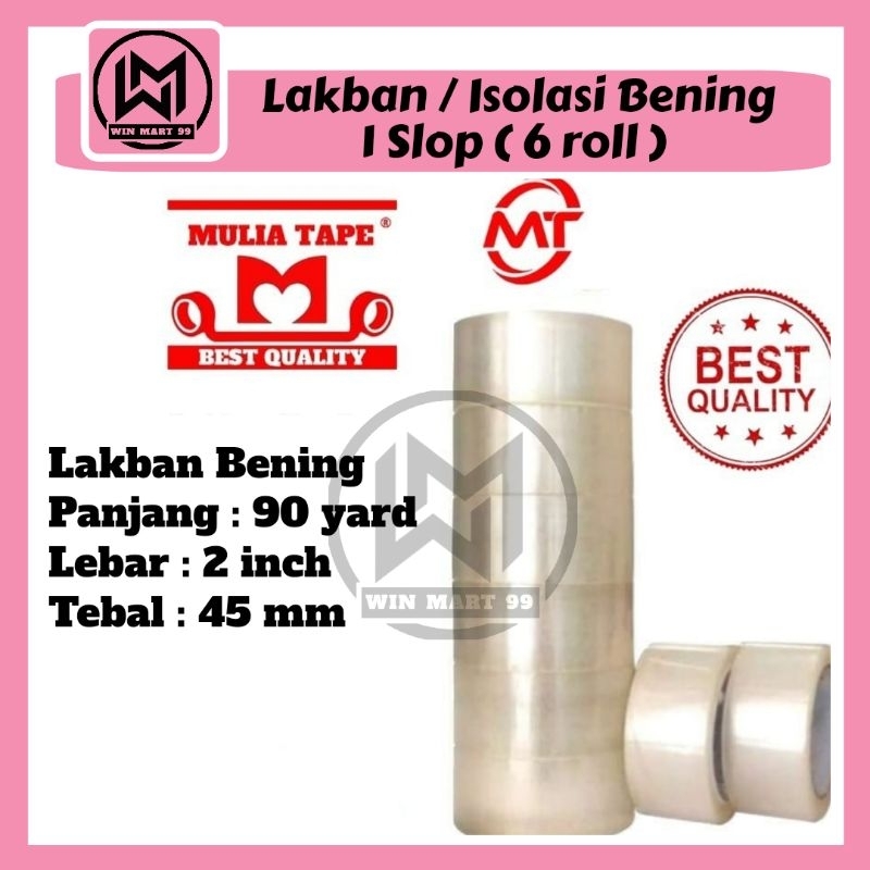 

Isolasi / Lakban Bening 45 x 90yard 1 Slop