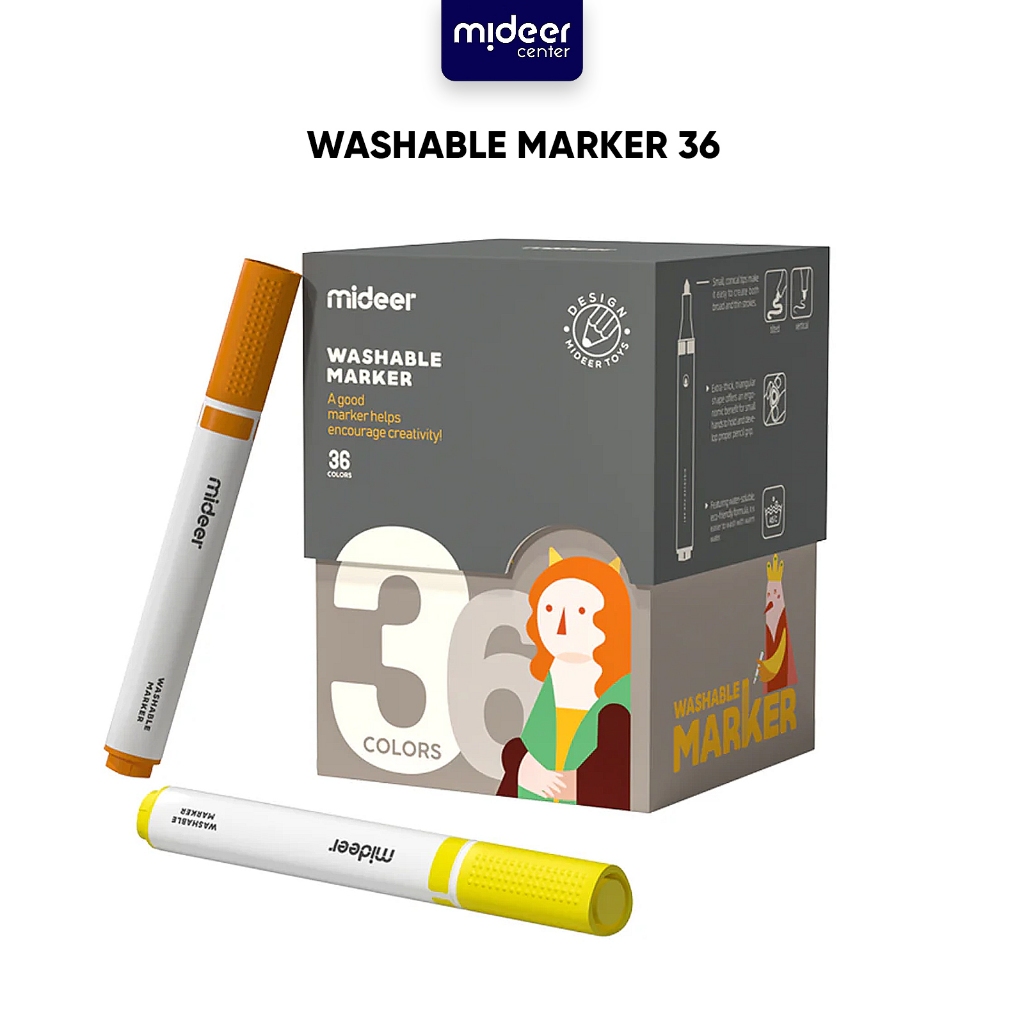 

Mideer Washable Marker (isi 36) Spidol Anak Bisa di Cuci 36 Warna
