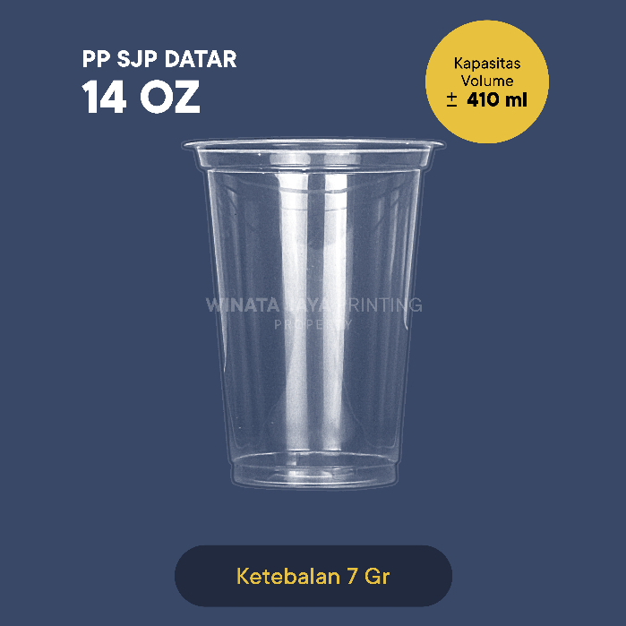 SABLON CUP + PLASTIC CUP PP / GELAS PLASTIK PP 14 OZ (410 ML)