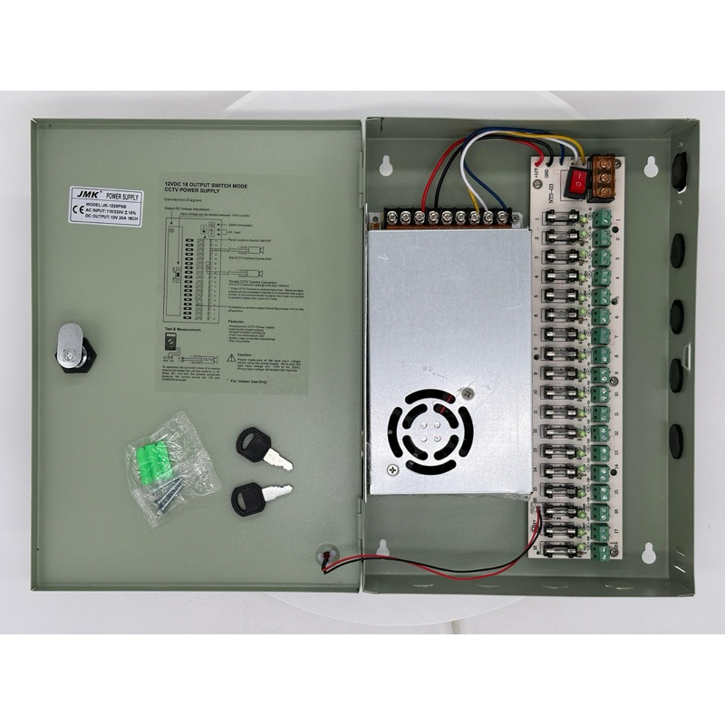 PSU Power Supply CCTV Box 12V 20A box  - PSU box PANEL CCTV