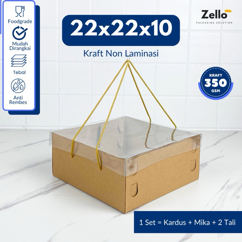

Kraft Tali Tutup Mika Dos Kue Tart Kotak Cake Hantaran Hampers 22x22x10