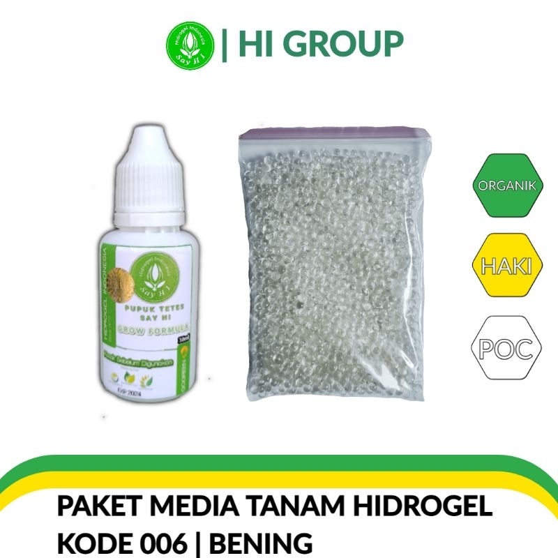 PAKET MEDIA TANAM HIDROGEL DAN PUPUK | BENING / TRANSPARAN KODE 006