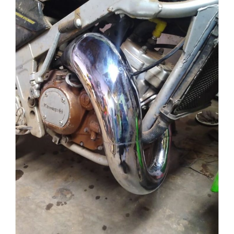 KNALPOT UDANG TRAIL NINJA 2 TAK MODEL YZ SELENCER OVAL ALMUNIUM PNP RANGKA STANDAR KTM KLX CRF FULLS