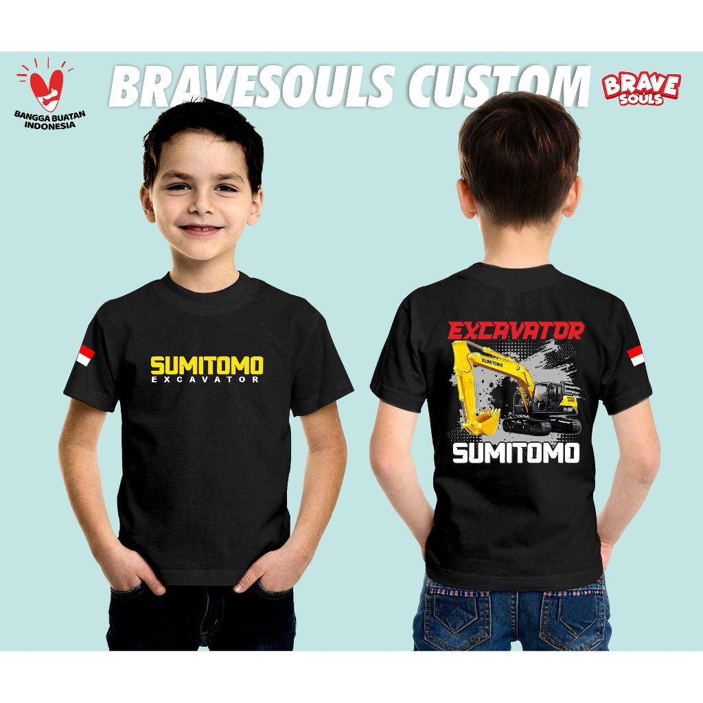 Kaos Distro Anak Excavator Sumitomo Katun Combed