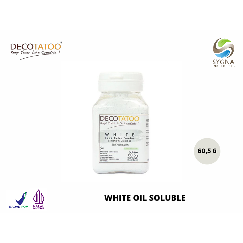 

Food Coloring Decotatoo - Oil Soluble - White Color