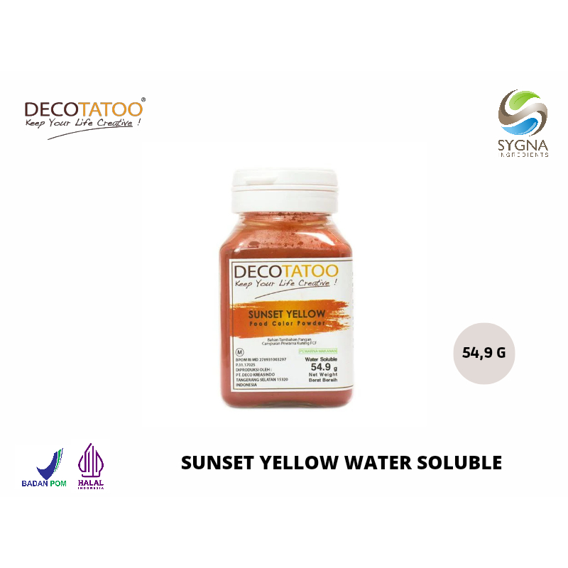 

Pewarna Makanan - Water Soluble Decotatoo - Sunset Yellow Color (Orange)