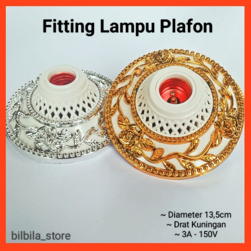 Fitting lampu plafon Fitting lampu plafon motif bunga
