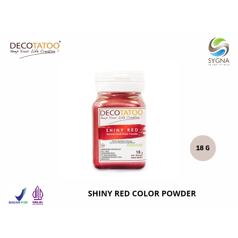 

Food Coloring Decotatoo - Shiny Red Color Powder 18 gr