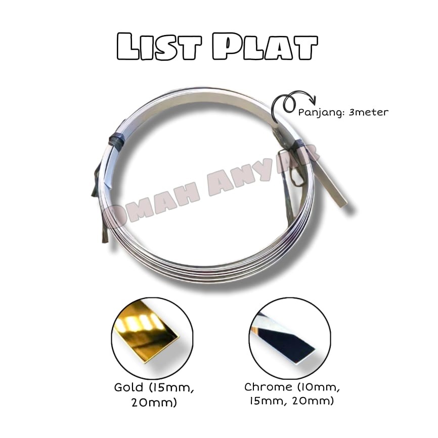 10CM List Lis Plat Strip Mirror Plat Besi 100mm