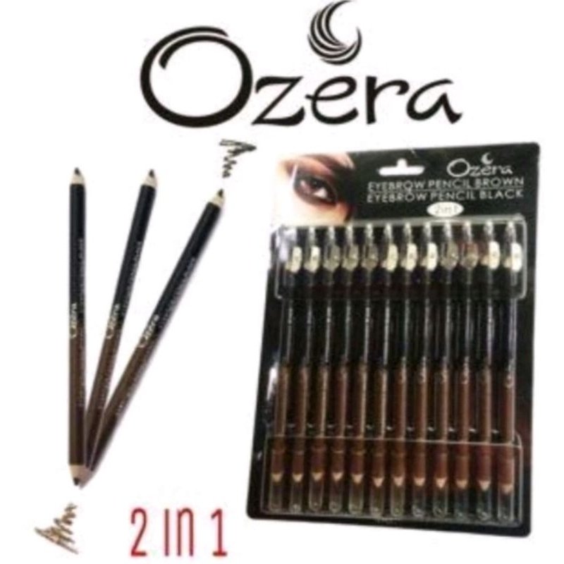 ozera eyebrow pensil 2 in 1 brown & black pensil alis