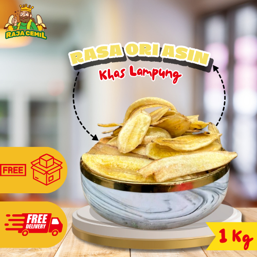 

1 Kilogram Keripik Pisang Asin Gurih / Keripik Pisang Kepok Lampung / Cemilan Khas Lampung