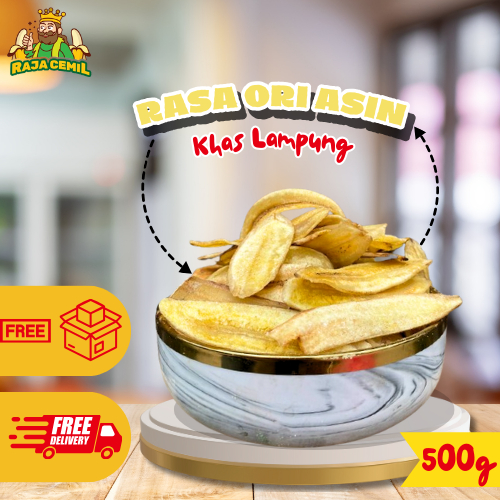 

500gram Keripik Pisang Asin Gurih / Keripik Pisang Kepok Lampung / Oleh oleh Khas Lampung