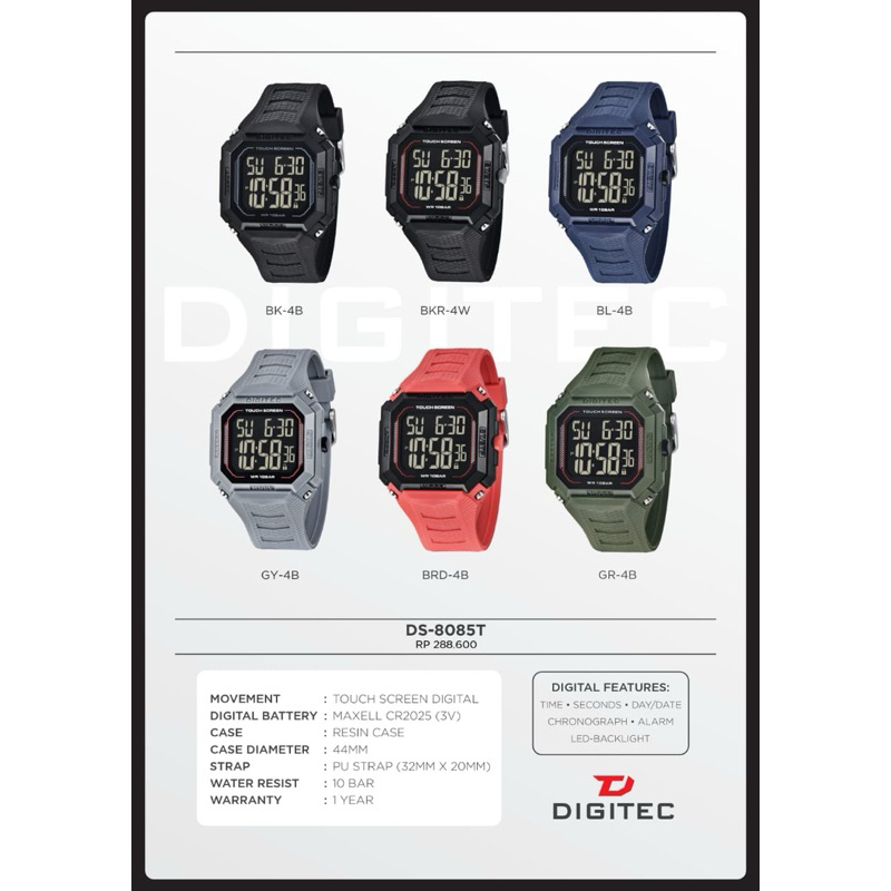Jam Tangan DIGITEC DG-8085 / DG 8085 / DG 8085 T DS 3085 Touch Screen Watch ORIGINAL