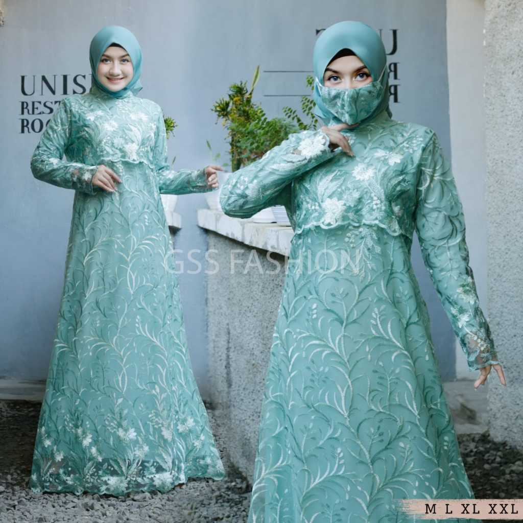 READY UKURAN JUMBO/BISA COD/GAMIS RATU TERBARU 2022/GAMIS FULL BRUKAT/Gamis Ratu/Gamis kondangan/Gam