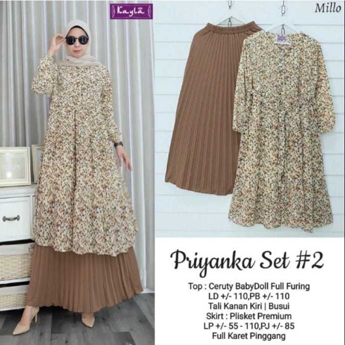 oneset dress milenial Setrok polo shirt setelan gamis wanita Muslimah Long Tunik luna top crop harga