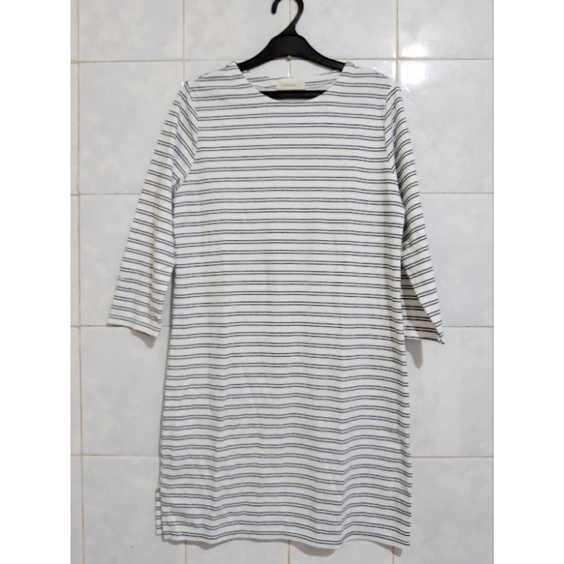 Dress tunik putih salur
