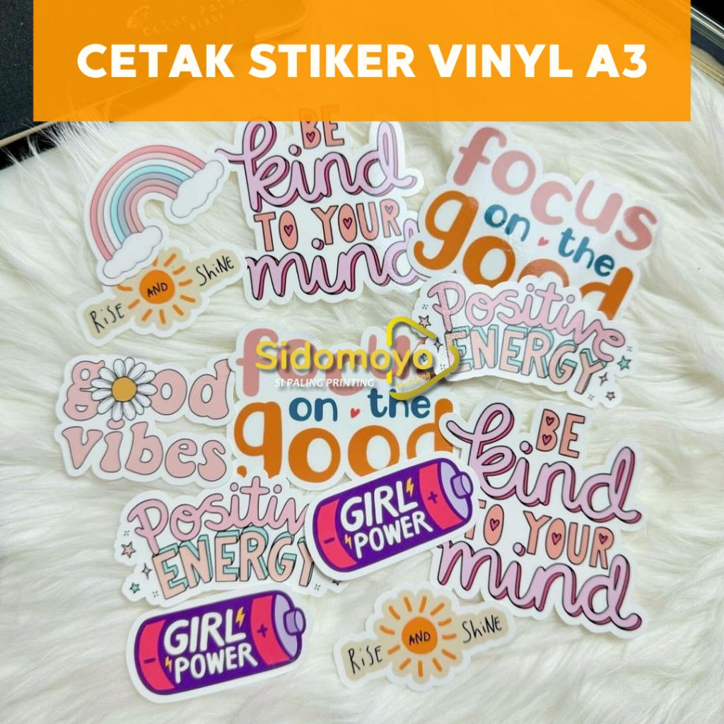 

CETAK STIKER VINYL A3+/CETAK STIKER LABEL KEMASAN CUTTING/ STIKER LABEL VINYL ANTI AIR