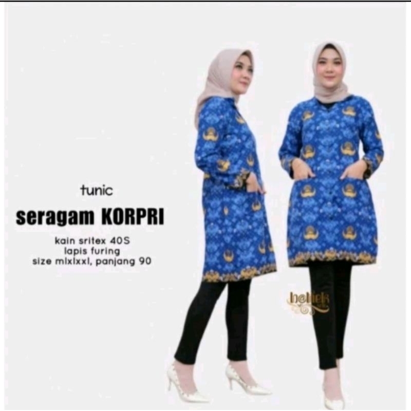 Seragam tunik korpri wanita terbaru 2023 lapis furing baju korpri wanita Terbaru tunik korpri wanita