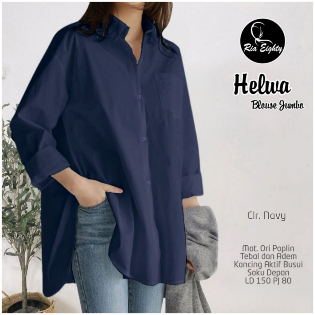 Atasan Baju Blouse LD 150 Helwa Bahan Poplin Pakaian Wanita Daily