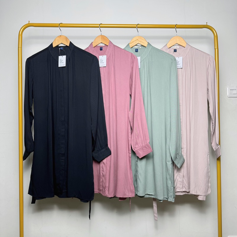 YAZMIN Tunik - Atasan Tunik Polos Katun Rayon Tali Pinggang