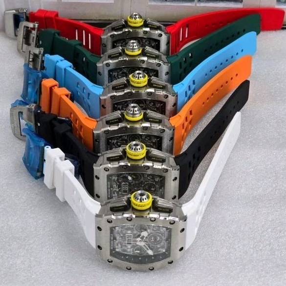 Jam tangan Automatic Swiss Chronograph RM 11-03 Rubber strap Stainless steel fullset