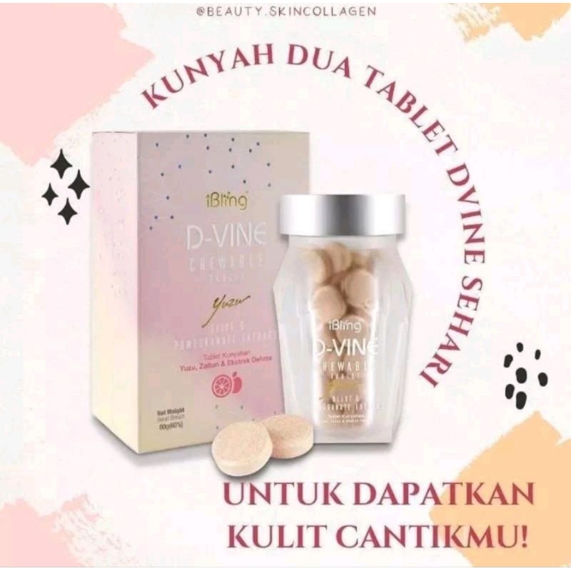 D-VINE Collagen Divine Ecer isi 10  butir Obat pencerah Kulit