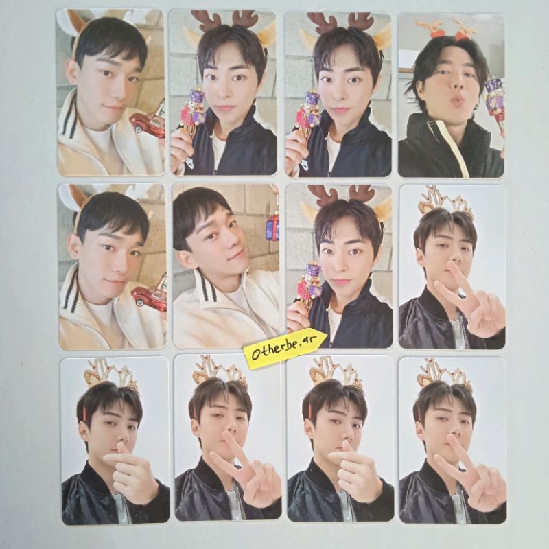 ready stok - exo pink christmas xmas pc photocard unsealed suho xiumin chen sehun