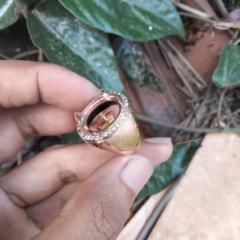 cincin emban cowok bahan swasa a99 zircon
