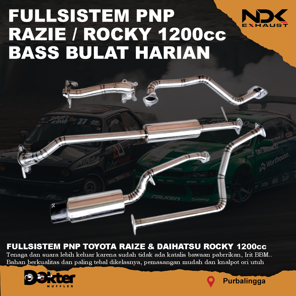 KNALPOT MOBIL RACING RAIZE ROCKY 1200CC NON TURBO NDK EXHAUST FULLSISTEM PNP MOBIL RAIZE ROCKY 1200C