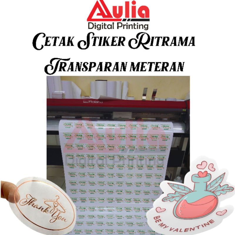 

Cetak Stiker Ritrama Transparan plus Laminasi Custom