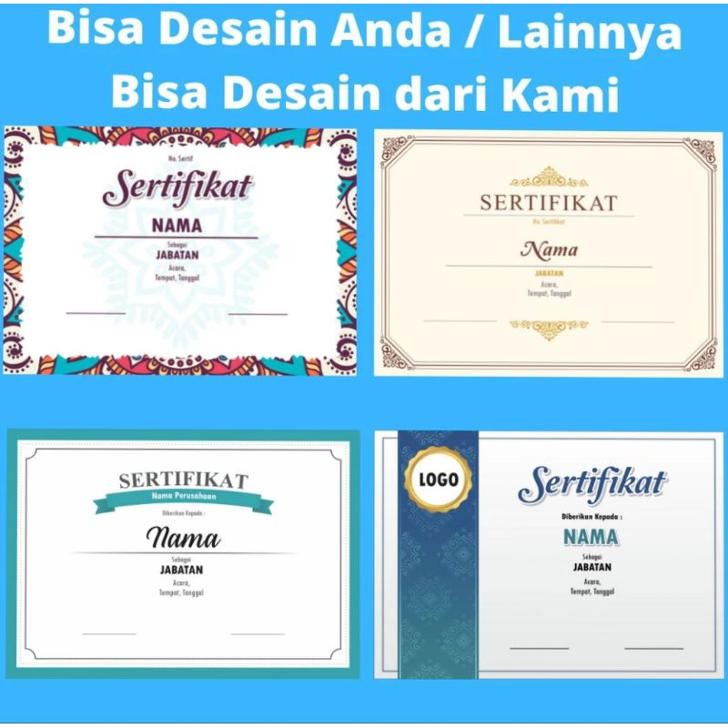 

CETAK PIAGAM PENGHARGAAN / SERTIFIKAT MURAH BERKUALITAS GRATIS DESAIN