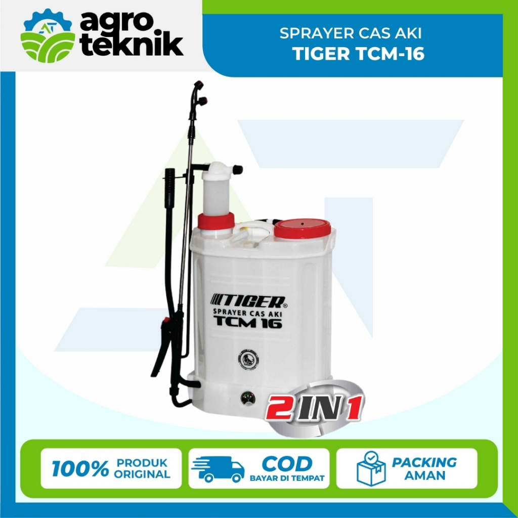 Agroteknik - Sprayer Elektrik 16 Liter Tiger TCM-16 2 in 1 Alat Semprot Hama Tanaman Cas Aki