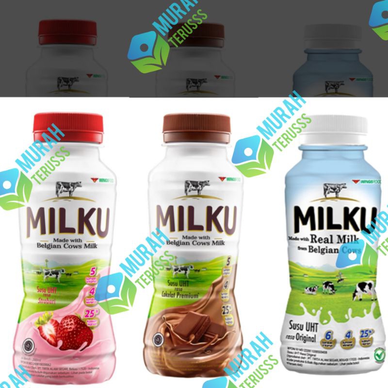 

MILKU Susu UHT Coklat / Original / Strawberry 200ml / Susu UHT